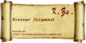 Kreiner Zsigmond névjegykártya
